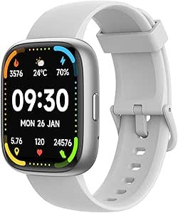 Bettdow SmartWatch, relogio smartwatch com Ecrã tátil e Alexa, à prova d'água IP68, relogio smartwatch feminino e masculino, com modo esportivo e recebimento de notificações (branco)