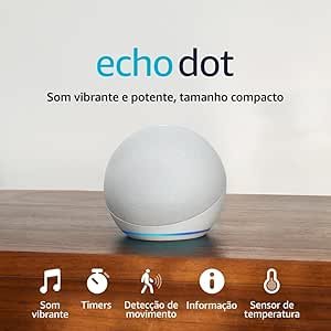 Echo Dot (Geração mais recente)  Smart speaker com Alexa, som vibrante e potente, Wi-Fi e Bluetooth  Cor Branca