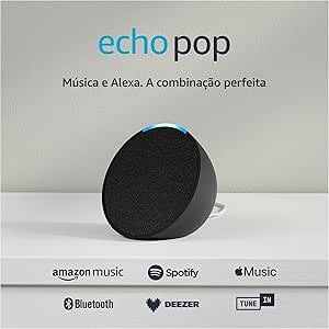 Echo Pop (Geração mais recente)  Smart speaker compacto com som envolvente e Alexa  Cor Preta