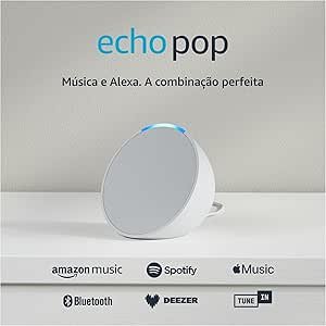 Echo Pop (Geração mais recente)  Smart speaker compacto com som envolvente e Alexa  Cor Branca