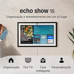 Echo Show 15 (Geração mais recente)  Smart display Full HD de 15,6” com Alexa, experiência Fire TV e controle remoto por voz   Dispositivos Amazon e Acessórios
