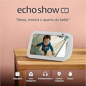 Echo Show 5 (Geração mais recente)  Smart display com Alexa, graves 2x mais potentes e som mais nítido  Cor Branca