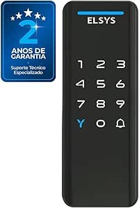 Fechadura Digital de Sobrepor, Abertura por senha ou tag, Pop, Preta, DS1100V, Elsys