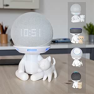 Suporte Alexa Echo Dot 3, 4 e 5, Echo Pop e Echo Max Robert Gato Multiuso e outros. Coleção, Decoração Presente. Stand de Mesa   Casa