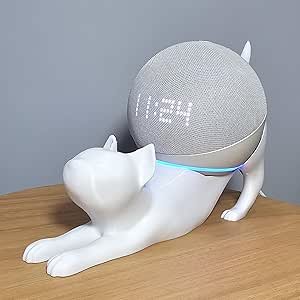 Suporte Alexa Echo Dot 4 e Dot 5. Tema GATO. Presente, decoração, som, stand de mesa Amazon, música, hobbie   Eletrônicos