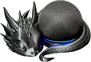 Suporte para Alexa Compativo com Echo Dot 4ª e 5ª Geração – Modelo Dragão Bebê (Preto)