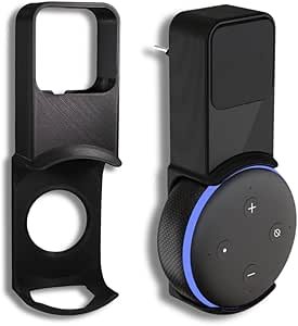 Suporte Stand de tomada parede compatível Amazon Alexa Echo Dot 3. Compacto, resistente, leve e sem fios
